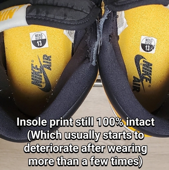 Size 13 - Nike Air Jordan 1 Retro High OG Taxi Yellow Toe  555088-711 Pre-Owned - Picture 10 of 12